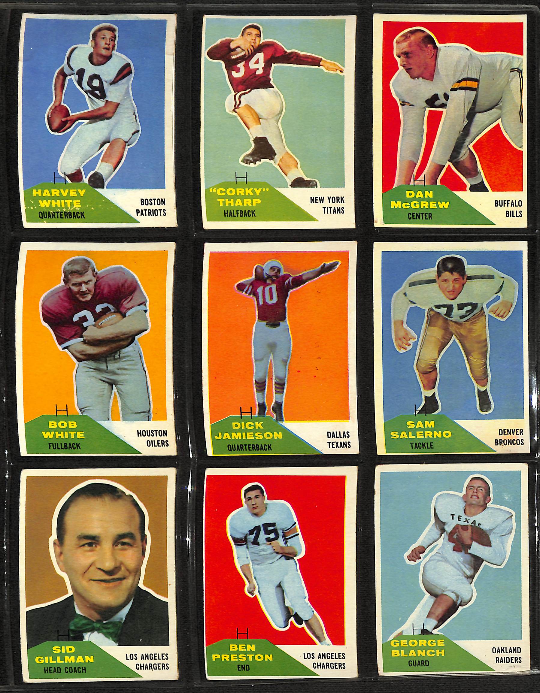 1960 Fleer Football Cards - Pick Your Player! Vintage Ungraded NM Or Better