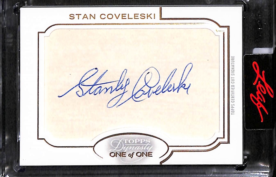 Lot of (2) Hall of Fame Baseball Autographs- 2020 Topps Dynasty Stan Coveleski Cut Signature (#/1), 2007 SP Legendary Cuts Jesse Haines Cut Signature (#/25)