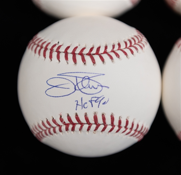 Lot of (4) Hall of Fame Signed Baseballs- Ozzie Smith, Jim Rice, Don Sutton, Jim Thome - JSA Auction Letter