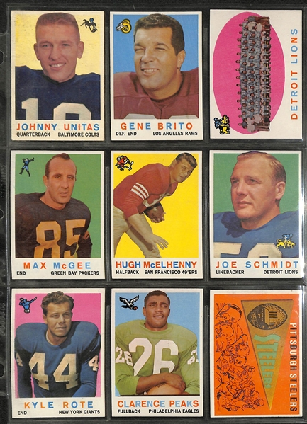 1959 Topps Football Complete Set of 176 Cards w. Jim Brown (2nd Year)