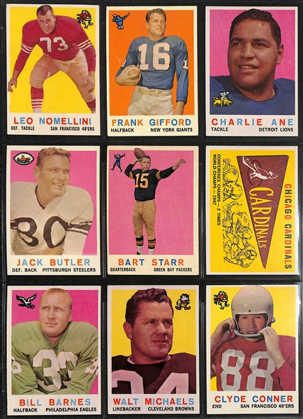 1959 Topps Football Complete Set of 176 Cards w. Jim Brown (2nd Year)