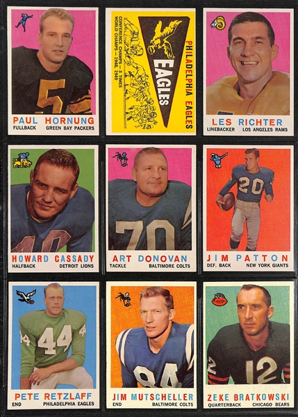 1959 Topps Football Complete Set of 176 Cards w. Jim Brown (2nd Year)