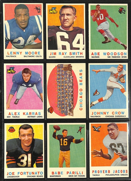 1959 Topps Football Complete Set of 176 Cards w. Jim Brown (2nd Year)