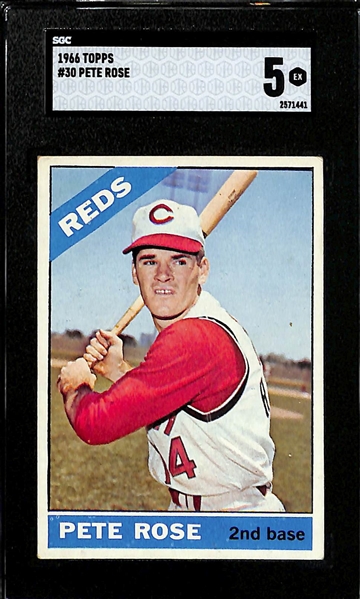(3) Graded Topps Baseball Cards - 1957 Don Drysdale Rookie (SGC 5), 1966 Pete Rose (SGC 5), & 1971 Nolan Ryan (SGC 3)