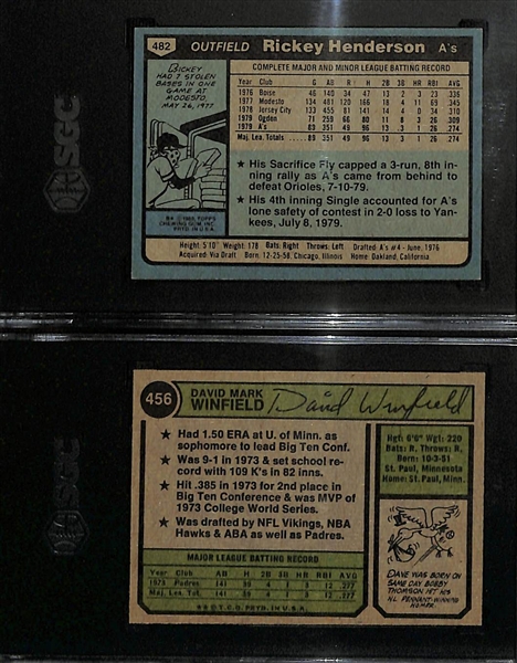 Rookie Lot - 1980 Topps Rickey Henderson (SGC 6) & 1976 Dave Winfield (SGC 5)