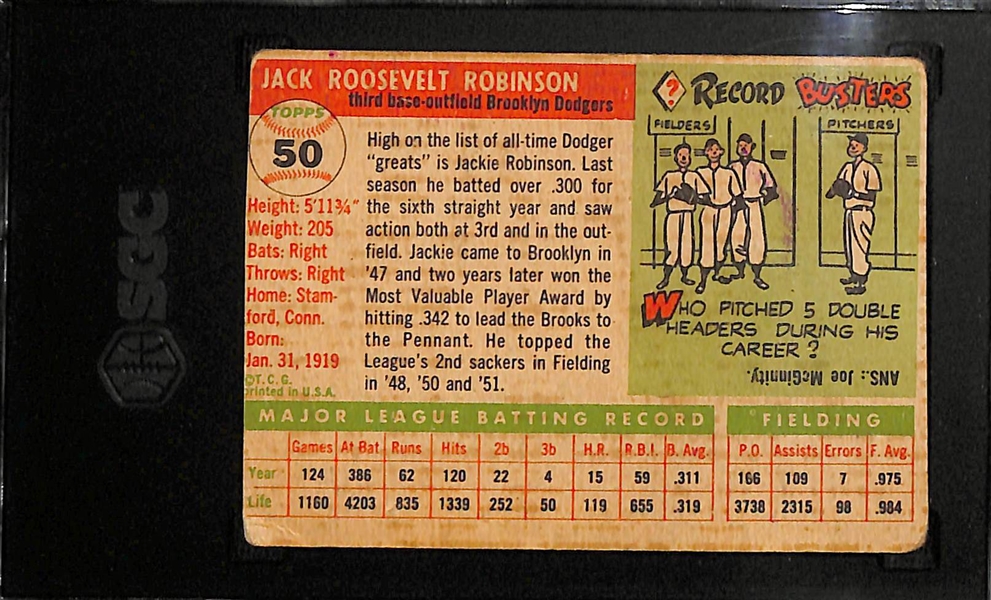 1955 Topps Jackie Robinson #50 Graded SGC Authentic (Trimmed)