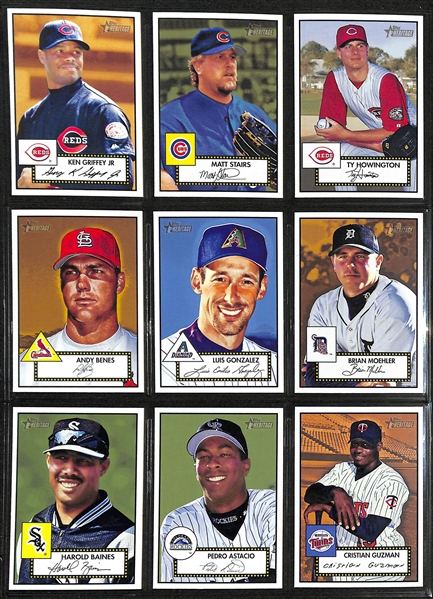 2001 Topps Heritage Baseball Complete Set w. Over (500) Cards - #1-80 In Both Red and Black Backs