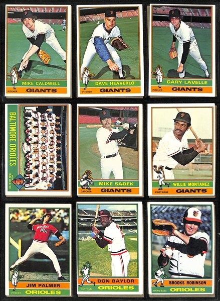   Lot of (600+) 1976 Topps Baseball Cards w. Hank Aaron (last reg issue card)