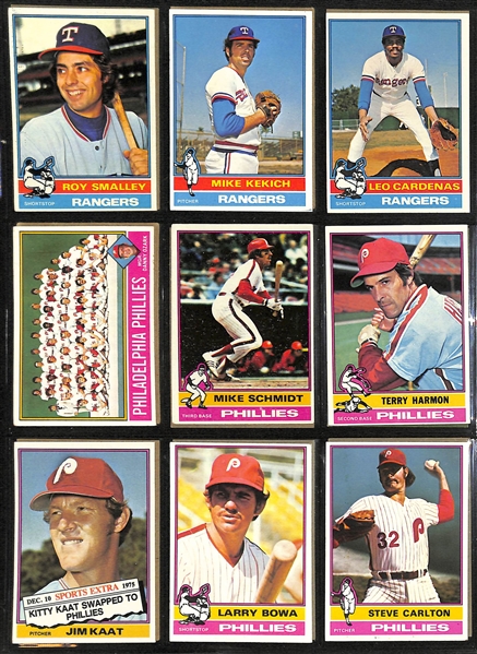   Lot of (600+) 1976 Topps Baseball Cards w. Hank Aaron (last reg issue card)