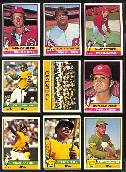   Lot of (600+) 1976 Topps Baseball Cards w. Hank Aaron (last reg issue card)