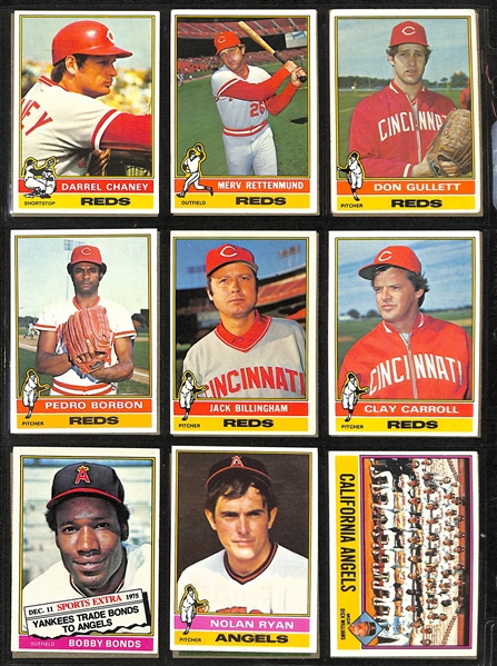   Lot of (600+) 1976 Topps Baseball Cards w. Hank Aaron (last reg issue card)