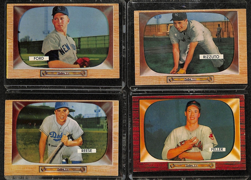 Lot of (12) 1954 & (80) 1955 Bowman Baseball Cards w. 1955 Whitey Ford