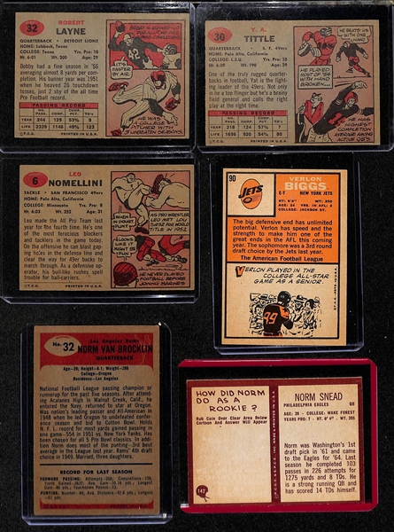 Lot of (59) 1955-1967 Philadelphia, Bowman, & Topps Football Cards w. 1957 Topps Bobby Layne & 1957 Topps YA Tittle