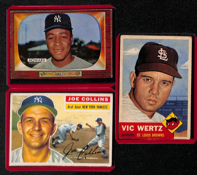 Lot of (29) 1952-1956 Bowman & Topps Baseball Cards w. 1953 Black & White Casey Stengel