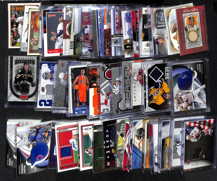 (52) Certified Relic Cards w. Barry Larkin, Alice Cooper, Tee Higgins, Mike Modano