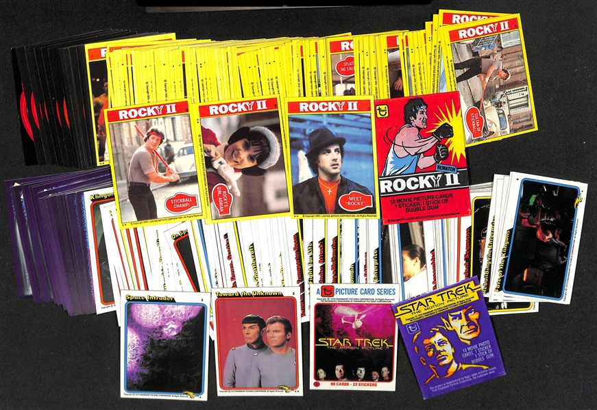 Lot of (12) 1977-1984  Non-Sport Sets & (600+) Single Cards w. 1979 Rocky II Set & 1979 Star Trek Set