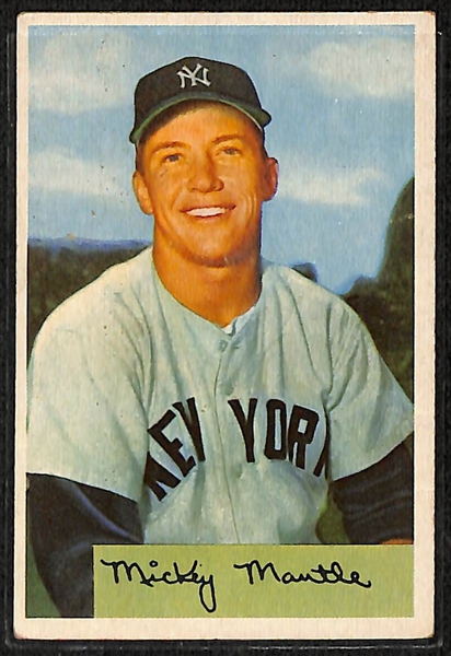 1954 Bowman Mickey Mantle #65 Card