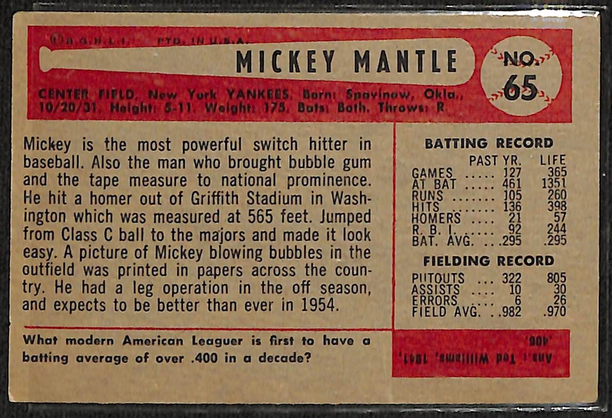 1954 Bowman Mickey Mantle #65 Card