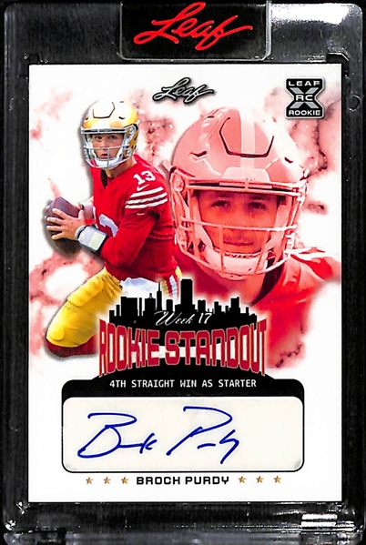 2022 Leaf Rookie Standout Brock Purdy Autographed Rookie Card (#417/1000)