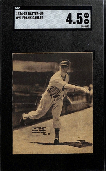 1934-36 Batter-Up Lot w. #91 Frank Gabler (SGC 4.5), #97 Curtis Davis (SGC 5), & #121 Bill Hallahan (SGC 4.5)