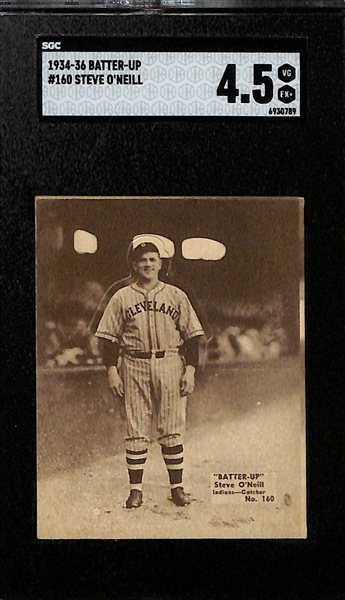 1934-36 Batter-Up Lot w. #152 Bruce Campbell (SGC 4.5), #160 Steve O'Neill (SGC 4.5), & #171 Frank Higgins (SGC 4)