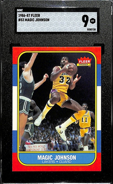 1986-87 Fleer Magic Johnson #53 Graded SGC 9 Mint