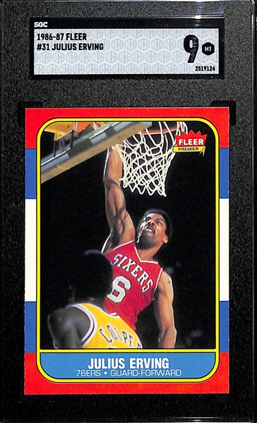 1986-87 Fleer Julius Erving #31 Graded SGC 9 Mint