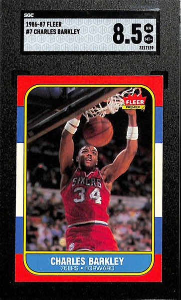 1986-87 Fleer Charles Barkley #7 Graded SGC 8.5 NM-MT+