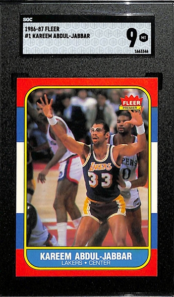 1986-87 Fleer Kareem Abdul-Jabbar #1 Graded SGC 9 Mint