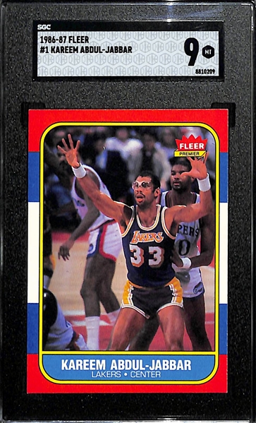 1986-87 Fleer Kareem Abdul-Jabbar #1 Graded SGC 9 Mint