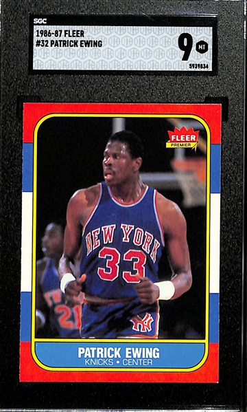 1986-87 Fleer Patrick Ewing Rookie Card #32 Graded SGC 9 Mint