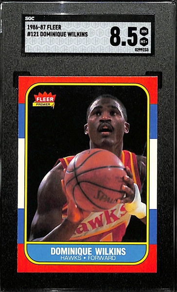 1986-87 Fleer #121 Dominique Wilkins Rookie Card #121 Graded SGC 8.5