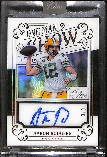 
2022 Panini One Football Aaron Rodgers One Man Show Autographed #d 3/3