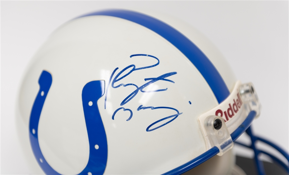 Peyton Manning Signed Full Size Colts Riddell Football Helmet- JSA Auction Letter