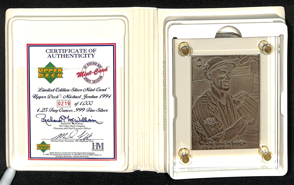 1994 Upper Deck Michael Jordan Highland Silver 4.25 Troy Ounces .999 Fine Silver (#/1000)