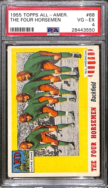 1955 Topps All-American Football The Four Horsemen Notre Dame Backfield Card #68 Graded PSA 4