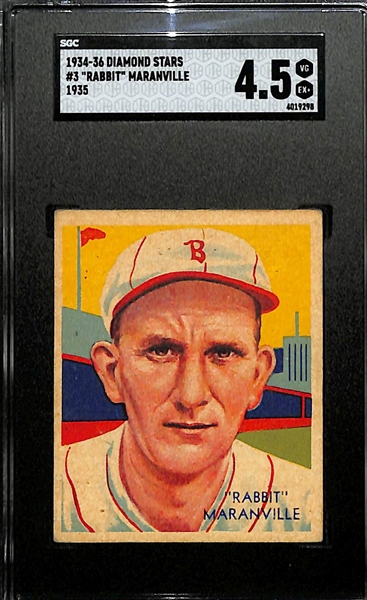 1934-36 Diamond Stars #3 Rabbit Maranville (HOF) Graded SGC 4.5