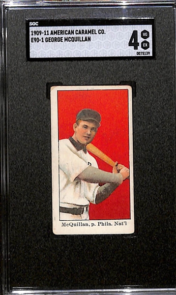 1909-11 American Caramel Co. E90-1 George McQuillan (Philadelphia Phillies) Graded SGC 4