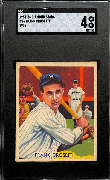 1934-36 Diamond Stars #86 Frank Crosetti Graded SGC 4