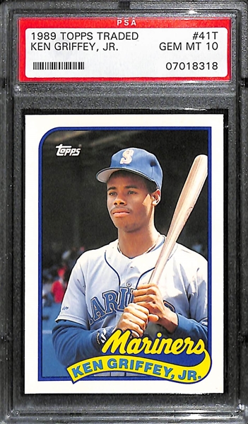 1989 Topps Traded Ken Griffey Jr Rookie Card Graded PSA 10