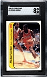 1986-87 Fleer Sticker Michael Jordan #8 Rookie Card Graded SGC 8