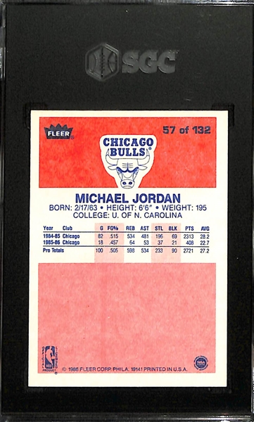 1986-87 Fleer Michael Jordan #57 Rookie Card Graded SGC 6