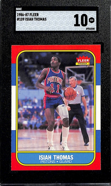 1986-87 Fleer Isiah Thomas  #109 Rookie Card Graded SGC 10 Gem Mint!