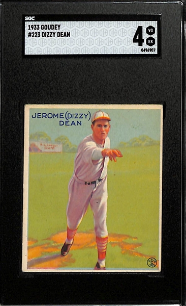 1933 Goudey #223 Dizzy Dean Graded SGC 4