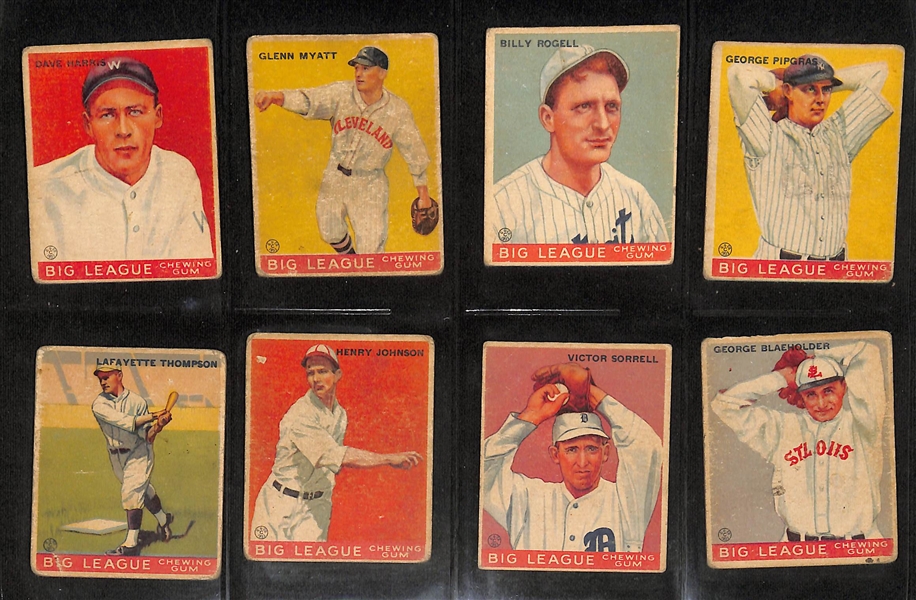 Lot of (76) Different 1933 Goudey Baseball Cards w. Jimmy Dykes #6 & Red Faber (HOF)