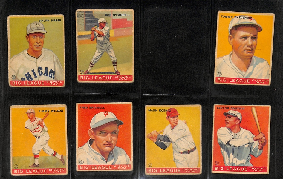 Lot of (76) Different 1933 Goudey Baseball Cards w. Jimmy Dykes #6 & Red Faber (HOF)