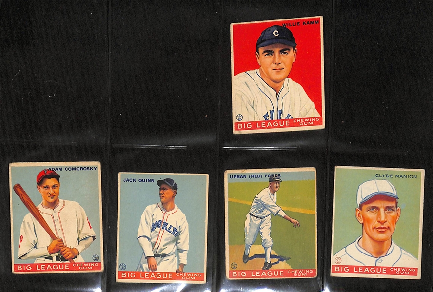 Lot of (76) Different 1933 Goudey Baseball Cards w. Jimmy Dykes #6 & Red Faber (HOF)