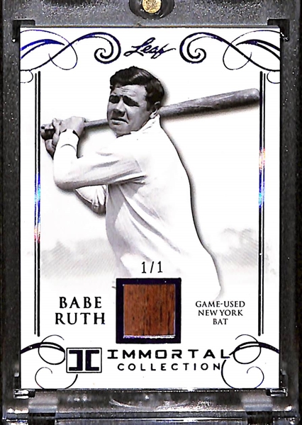 2017 Leaf Immortal Collection Babe Ruth Game-Used Yankees Baseball Bat Relic Card #ed 1/1