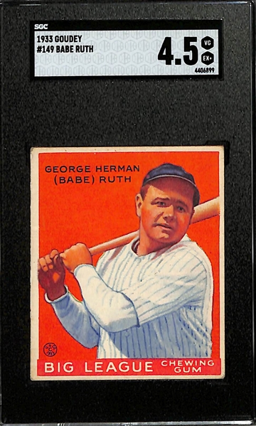 1933 Goudey #149 Babe Ruth Graded SGC 4.5