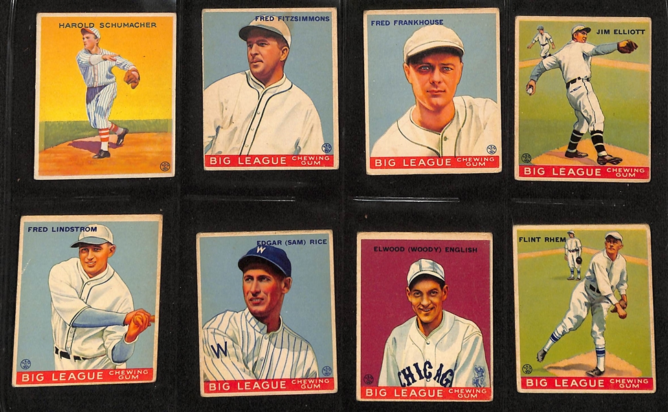 Lot of (86) Different 1933 Goudey Baseball Cards w. Herb Pennock #138 (HOF)